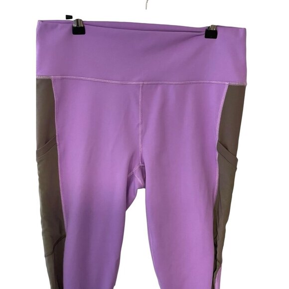 Fabletics On-The-Go PowerHold High-Waisted Pocket Leggings Ultraviolet Mesh XL - Picture 4 of 10